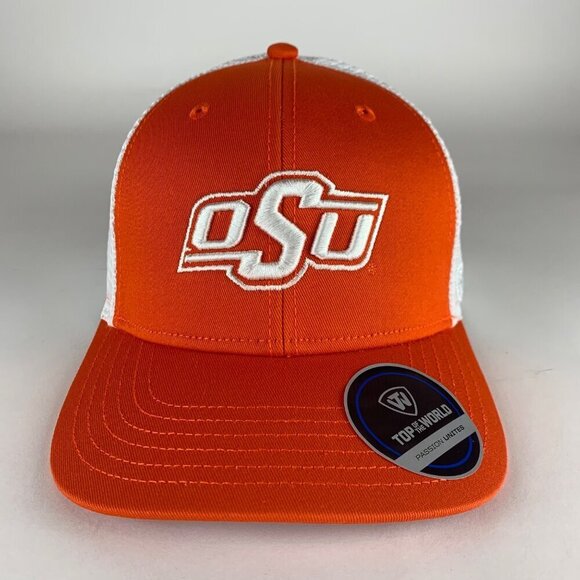 Oklahoma State Cowboys Orange White Top of the World Snapback Trucker Hat New - Picture 2 of 5